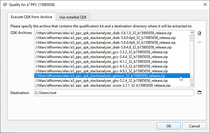 Selecting QSKs to run